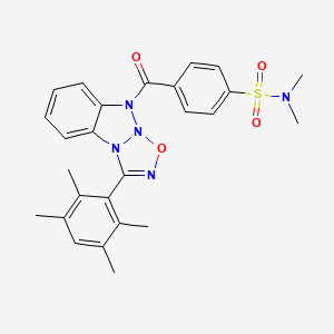 N,N-dimethyl-4-(3-(2,3,5,6-tetramethylphenyl)-9H-benzo[4,5][1,2,3]triazolo[2,1-b][1,2,3,5]oxatriazole-9-carbonyl)benzenesulfonamide