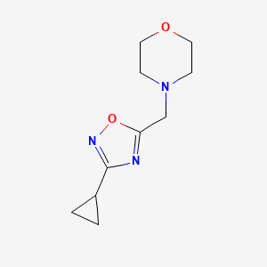 molecular formula C10H15N3O2 B2768447 4-[(3-Cyclopropyl-1,2,4-oxadiazol-5-yl)methyl]morpholine CAS No. 1197900-26-7