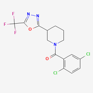 (2,5-Dichlorophenyl)(3-(5-(trifluoromethyl)-1,3,4-oxadiazol-2-yl)piperidin-1-yl)methanone