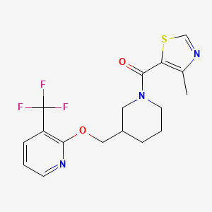 (4-Methyl-1,3-thiazol-5-yl)-[3-[[3-(trifluoromethyl)pyridin-2-yl]oxymethyl]piperidin-1-yl]methanone
