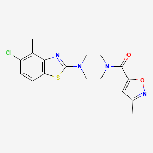 molecular formula C17H17ClN4O2S B2768459 (4-(5-Chloro-4-methylbenzo[d]thiazol-2-yl)piperazin-1-yl)(3-methylisoxazol-5-yl)methanone CAS No. 946205-41-0