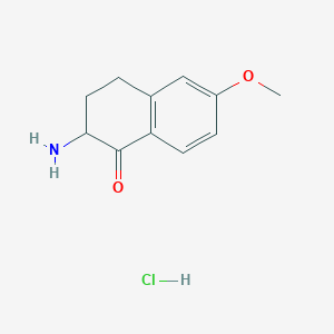 molecular formula C11H14ClNO2 B2768464 2-amino-6-methoxy-3,4-dihydronaphthalen-1(2H)-one hydrochloride CAS No. 2603-62-5