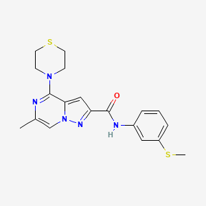 6-methyl-N-[3-(methylsulfanyl)phenyl]-4-(thiomorpholin-4-yl)pyrazolo[1,5-a]pyrazine-2-carboxamide