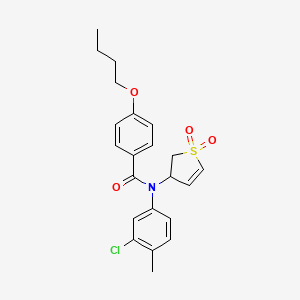 molecular formula C22H24ClNO4S B2768476 4-丁氧基-N-(3-氯-4-甲基苯基)-N-(1,1-二氧代-2,3-二氢噻-3-基)苯甲酰胺 CAS No. 863008-13-3