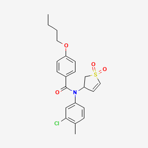 4-butoxy-N-(3-chloro-4-methylphenyl)-N-(1,1-dioxo-2,3-dihydro-1lambda6-thiophen-3-yl)benzamide