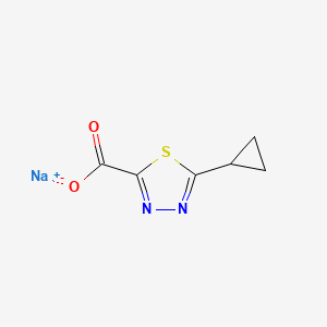 molecular formula C6H5N2NaO2S B2768477 钠;5-环丙基-1,3,4-噻二唑-2-羧酸盐 CAS No. 2413898-34-5
