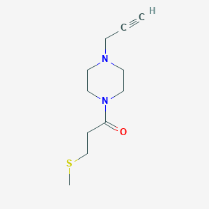 molecular formula C11H18N2OS B2768482 3-甲硫基-1-(4-丙-2-炔基哌嗪-1-基)丙酮 CAS No. 1861343-63-6