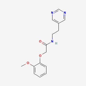 2-(2-methoxyphenoxy)-N-(2-(pyrimidin-5-yl)ethyl)acetamide