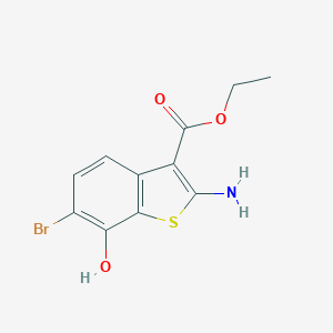 molecular formula C11H10BrNO3S B276850 Ethyl 2-amino-6-bromo-7-hydroxy-1-benzothiophene-3-carboxylate 