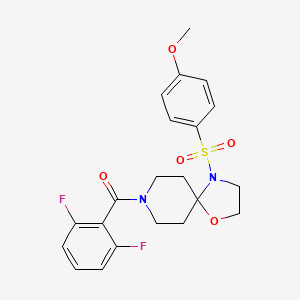 molecular formula C21H22F2N2O5S B2768501 (2,6-Difluorophenyl)(4-((4-methoxyphenyl)sulfonyl)-1-oxa-4,8-diazaspiro[4.5]decan-8-yl)methanone CAS No. 903254-46-6
