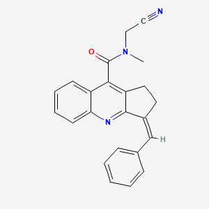 (3Z)-3-Benzylidene-N-(cyanomethyl)-N-methyl-1,2-dihydrocyclopenta[b]quinoline-9-carboxamide