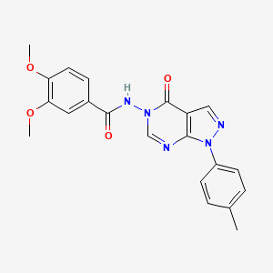molecular formula C21H19N5O4 B2768510 3,4-dimethoxy-N-(4-oxo-1-(p-tolyl)-1H-pyrazolo[3,4-d]pyrimidin-5(4H)-yl)benzamide CAS No. 899737-15-6
