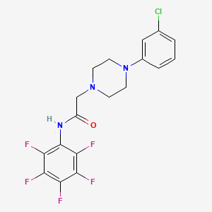 2-[4-(3-chlorophenyl)piperazin-1-yl]-N-(2,3,4,5,6-pentafluorophenyl)acetamide