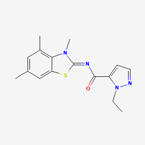 (E)-1-ethyl-N-(3,4,6-trimethylbenzo[d]thiazol-2(3H)-ylidene)-1H-pyrazole-5-carboxamide