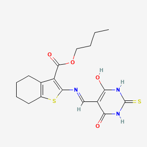 butyl 2-(((4,6-dioxo-2-thioxotetrahydropyrimidin-5(2H)-ylidene)methyl)amino)-4,5,6,7-tetrahydrobenzo[b]thiophene-3-carboxylate