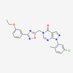 molecular formula C23H19ClN6O3 B2768528 N-(2-chlorophenyl)-3-(3-methyl-4-pyrrolidin-1-ylisoxazolo[5,4-d]pyrimidin-6-yl)propanamide CAS No. 1189861-88-8