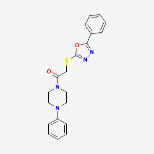1-Phenyl-4-{[(5-phenyl-1,3,4-oxadiazol-2-yl)thio]acetyl}piperazine