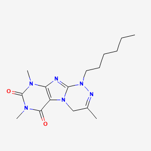 1-hexyl-3,7,9-trimethyl-7,9-dihydro-[1,2,4]triazino[3,4-f]purine-6,8(1H,4H)-dione