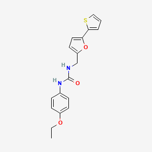 molecular formula C18H18N2O3S B2768544 1-(4-Ethoxyphenyl)-3-((5-(thiophen-2-yl)furan-2-yl)methyl)urea CAS No. 2034562-85-9