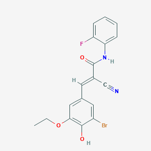 (E)-3-(3-bromo-5-ethoxy-4-hydroxyphenyl)-2-cyano-N-(2-fluorophenyl)prop-2-enamide