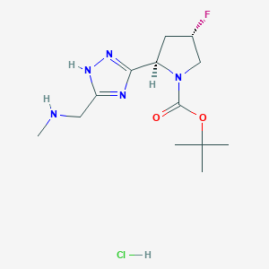 tert-butyl (2R,4S)-4-fluoro-2-{3-[(methylamino)methyl]-1H-1,2,4-triazol-5-yl}pyrrolidine-1-carboxylate hydrochloride