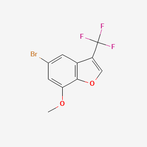 molecular formula C10H6BrF3O2 B2768563 5-Bromo-7-methoxy-3-(trifluoromethyl)benzofuran CAS No. 1394319-52-8
