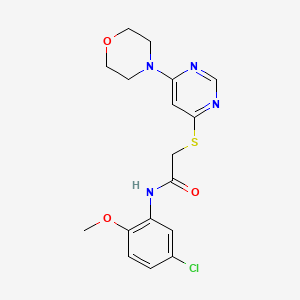 molecular formula C17H19ClN4O3S B2768564 N-(5-chloro-2-methoxyphenyl)-2-((6-morpholinopyrimidin-4-yl)thio)acetamide CAS No. 1203083-28-6