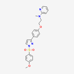 N-[2-(4-{1-[(4-methoxyphenyl)sulfonyl]-1H-pyrazol-3-yl}phenoxy)ethyl]-N-methyl-2-pyridinamine