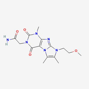 2-(8-(2-methoxyethyl)-1,6,7-trimethyl-2,4-dioxo-1H-imidazo[2,1-f]purin-3(2H,4H,8H)-yl)acetamide