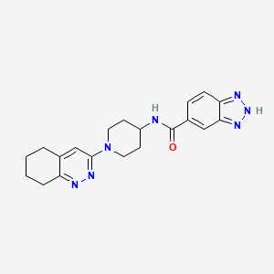 molecular formula C20H23N7O B2768569 N-(1-(5,6,7,8-tetrahydrocinnolin-3-yl)piperidin-4-yl)-1H-benzo[d][1,2,3]triazole-5-carboxamide CAS No. 2034310-53-5