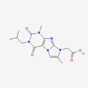 molecular formula C15H19N5O4 B2768575 2-(3-isobutyl-1,7-dimethyl-2,4-dioxo-1,2,3,4-tetrahydro-8H-imidazo[2,1-f]purin-8-yl)acetic acid CAS No. 929845-88-5