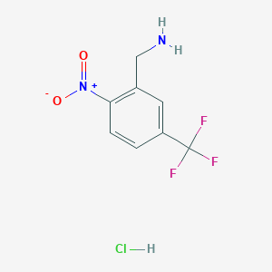 molecular formula C8H8ClF3N2O2 B2768579 [2-硝基-5-(三氟甲基)苯基]甲胺;盐酸盐 CAS No. 2411240-62-3
