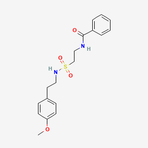 molecular formula C18H22N2O4S B2768584 N-(2-(N-(4-methoxyphenethyl)sulfamoyl)ethyl)benzamide CAS No. 899956-08-2