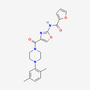 N-(4-(4-(2,5-dimethylphenyl)piperazine-1-carbonyl)oxazol-2-yl)furan-2-carboxamide