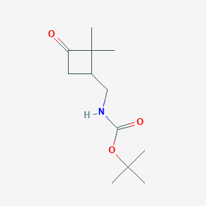 molecular formula C12H21NO3 B2768595 Tert-butyl n-[(2,2-dimethyl-3-oxocyclobutyl)methyl]carbamate CAS No. 2193059-07-1
