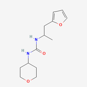 molecular formula C13H20N2O3 B2768598 1-(1-(furan-2-yl)propan-2-yl)-3-(tetrahydro-2H-pyran-4-yl)urea CAS No. 2034480-28-7