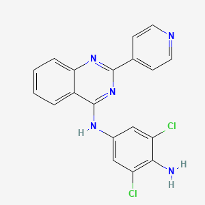 3,5-dichloro-N1-[2-(pyridin-4-yl)quinazolin-4-yl]benzene-1,4-diamine