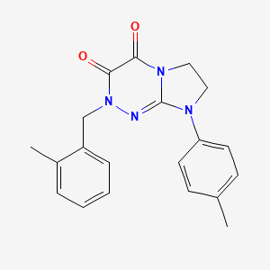 molecular formula C20H20N4O2 B2768603 2-(2-甲基苄基)-8-(对甲苯基)-7,8-二氢咪唑并[2,1-c][1,2,4]三嗪-3,4(2H,6H)-二酮 CAS No. 941997-02-0
