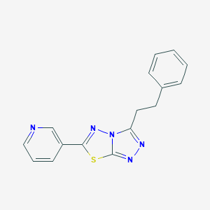 molecular formula C16H13N5S B276861 3-(2-Phenylethyl)-6-(3-pyridinyl)[1,2,4]triazolo[3,4-b][1,3,4]thiadiazole 