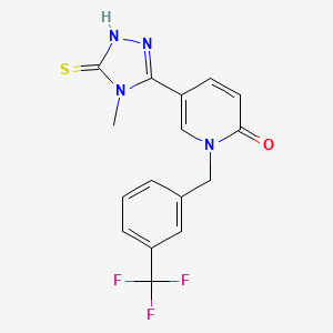5-(4-methyl-5-sulfanyl-4H-1,2,4-triazol-3-yl)-1-[3-(trifluoromethyl)benzyl]-2(1H)-pyridinone