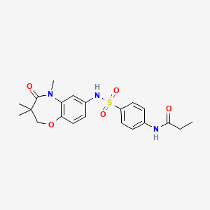 N-(4-(N-(3,3,5-trimethyl-4-oxo-2,3,4,5-tetrahydrobenzo[b][1,4]oxazepin-7-yl)sulfamoyl)phenyl)propionamide