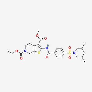 6-ethyl 3-methyl 2-(4-((3,5-dimethylpiperidin-1-yl)sulfonyl)benzamido)-4,5-dihydrothieno[2,3-c]pyridine-3,6(7H)-dicarboxylate