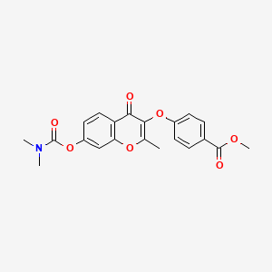 molecular formula C21H19NO7 B2768620 methyl 4-({7-[(dimethylcarbamoyl)oxy]-2-methyl-4-oxo-4H-chromen-3-yl}oxy)benzoate CAS No. 637752-74-0