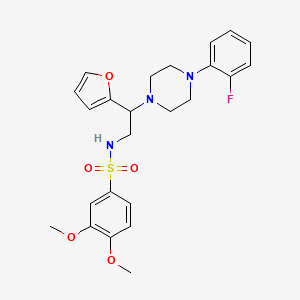 N-[2-[4-(2-fluorophenyl)piperazin-1-yl]-2-(2-furyl)ethyl]-3,4-dimethoxybenzenesulfonamide