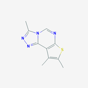molecular formula C10H10N4S B276864 3,8,9-Trimethylthieno[3,2-e][1,2,4]triazolo[4,3-c]pyrimidine 