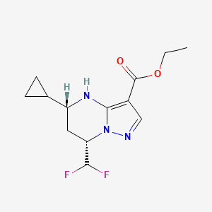 molecular formula C13H17F2N3O2 B2768649 Ethyl (5R,7S)-5-cyclopropyl-7-(difluoromethyl)-4,5,6,7-tetrahydropyrazolo[1,5-a]pyrimidine-3-carboxylate CAS No. 2248307-07-3