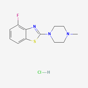 molecular formula C12H15ClFN3S B2768653 4-Fluoro-2-(4-methylpiperazin-1-yl)benzo[d]thiazole hydrochloride CAS No. 1216500-44-5