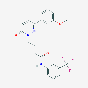 molecular formula C22H20F3N3O3 B2768656 4-(3-(3-甲氧基苯基)-6-氧代吡啶并[1]嘧啶-1(6H)-基)-N-(3-(三氟甲基)苯基)丁酰胺 CAS No. 953259-77-3