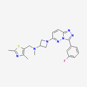 molecular formula C21H22FN7S B2768662 N-[(2,4-Dimethyl-1,3-thiazol-5-yl)methyl]-1-[3-(3-fluorophenyl)-[1,2,4]triazolo[4,3-b]pyridazin-6-yl]-N-methylazetidin-3-amine CAS No. 2380186-63-8