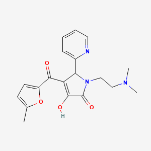 molecular formula C19H21N3O4 B2768671 1-(2-(dimethylamino)ethyl)-3-hydroxy-4-(5-methylfuran-2-carbonyl)-5-(pyridin-2-yl)-1H-pyrrol-2(5H)-one CAS No. 618877-82-0